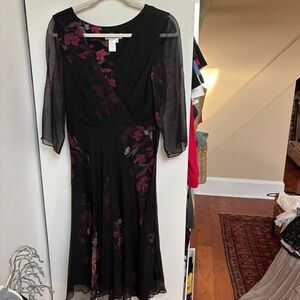 Elegant Black Floral Dress
